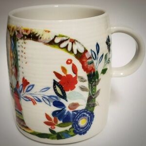 ANTHROPOLOGIE starla halfman “D” initial mug excellent ⭐️